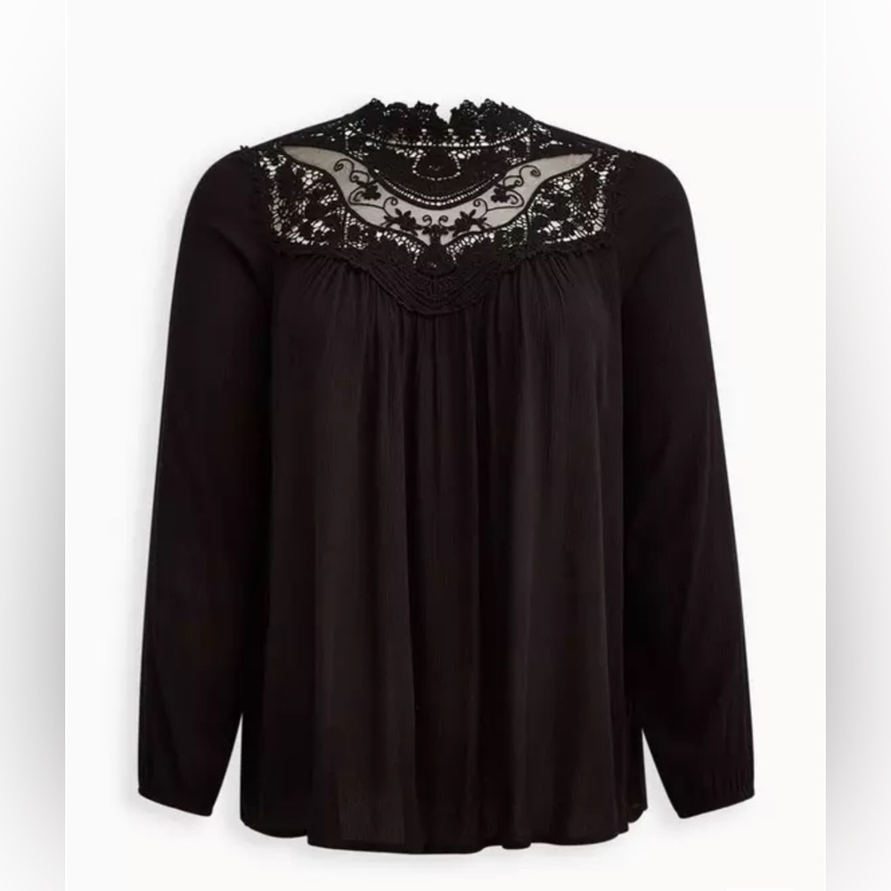 TORRID | Crinkle Gauze Crochet Detail Top | Size 1X XL